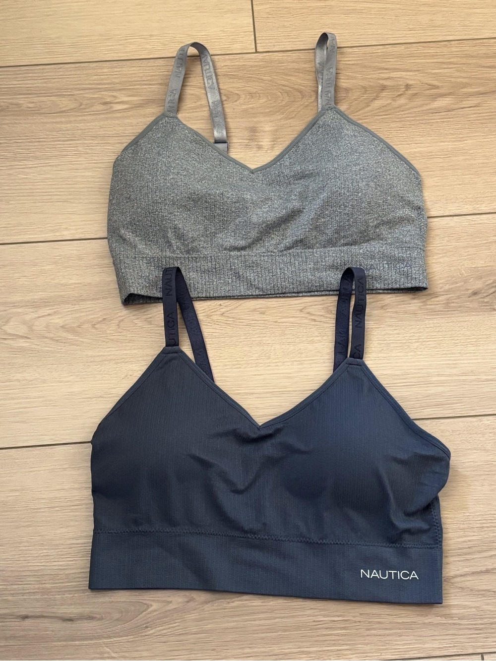 Nautica Navy and Gray Seamless Bralette Set